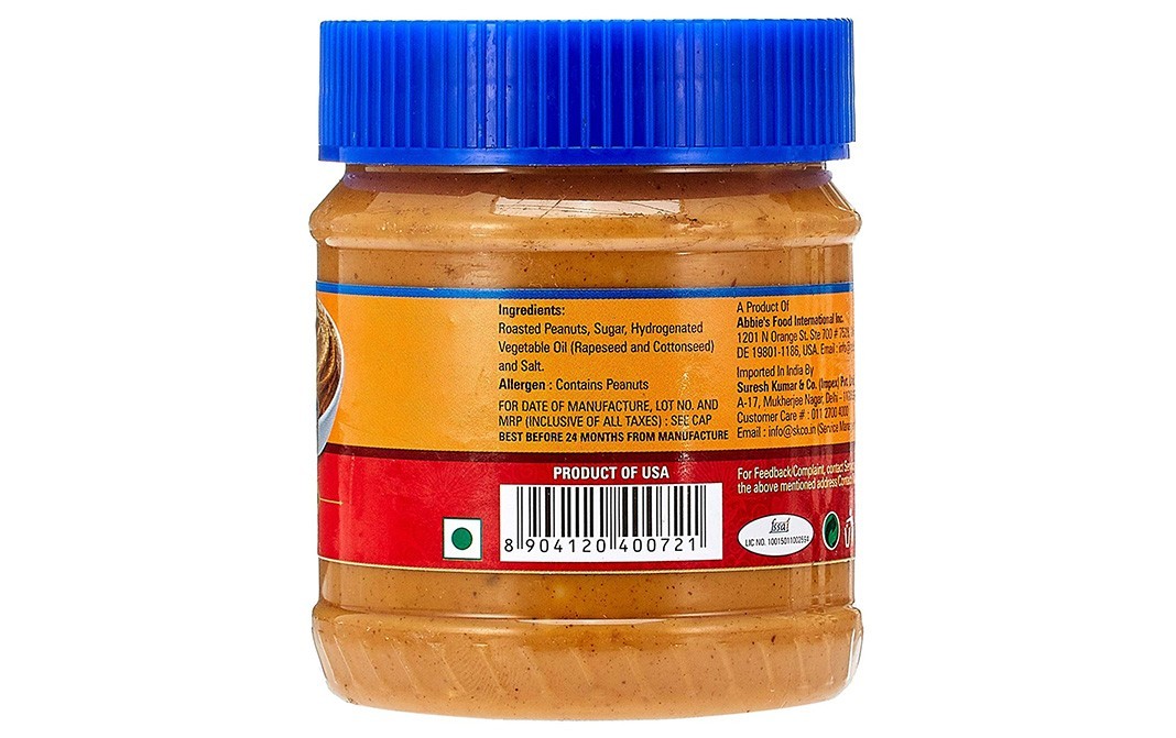 Abbie's Peanut Butter Crunchy    Jar  340 grams